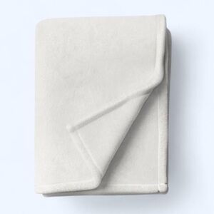 Solid Colored Plush Throw Blanket White - Room Essentials™ Twin size
